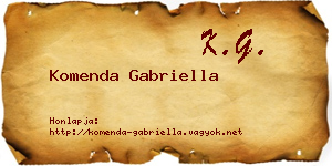 Komenda Gabriella névjegykártya